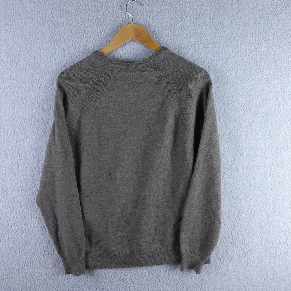 Belstaff Mens 100% Wool Crew Neck‎ Sweater Taupe Brown Made in Italy Large
